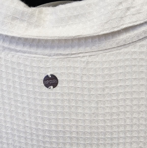 Rip Curl Ava Waffle Knit Button Down Women's Ivory Summer Shirt Dress Size M - Picture 5 of 6